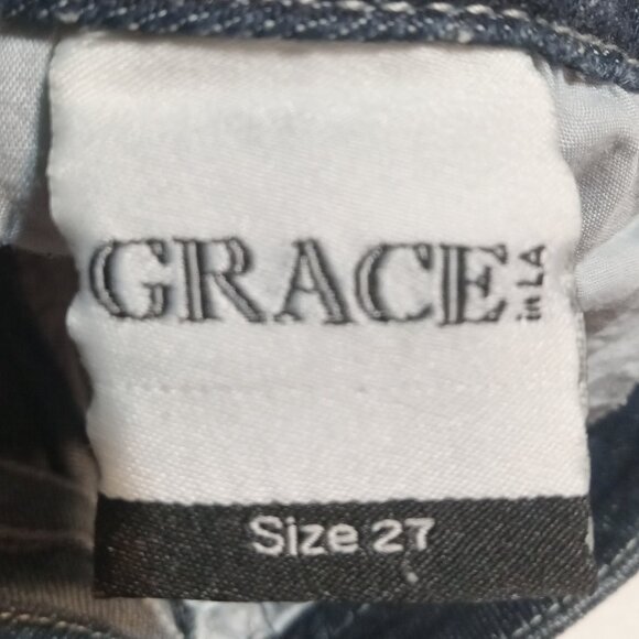 Grace in LA Women's Embellished Capri Jeans 27 - Picture 7 of 8